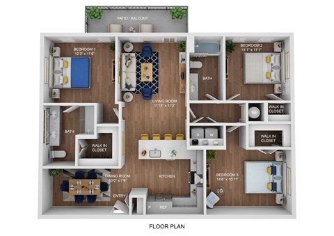 a 1 bedroom floor plan